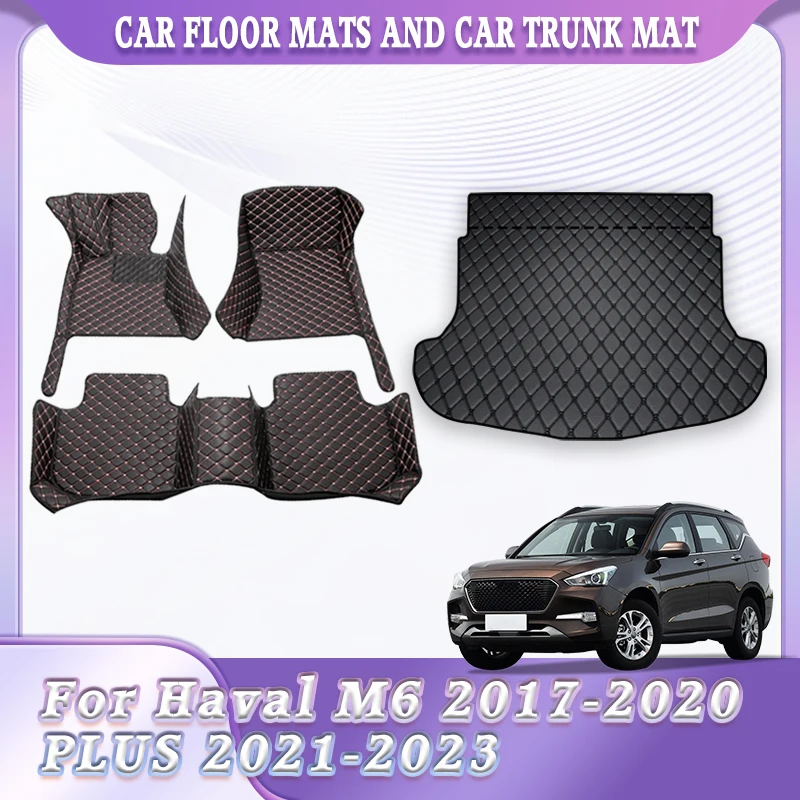 Alfombrillas de lujo para coche, revestimiento de maletero para Haval M6 2017-2020 M6 PLUS 2021-2023, ajuste personalizado, impermeable, protección Interior de coche