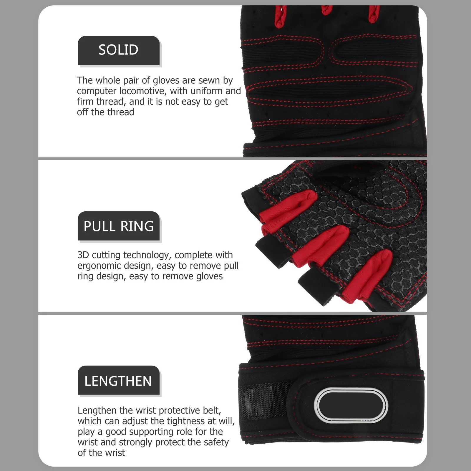 Men Fitness Half-Finger Gloves Comfortable Breathable Elastic Outdoor Riding Weightlifting Shock-Absorbing Anti-Slip