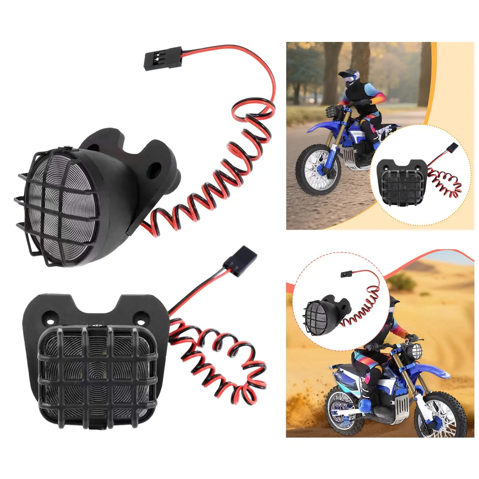 

1/4 RC Motorcycle Headlight Portable Replacement Accessories for -