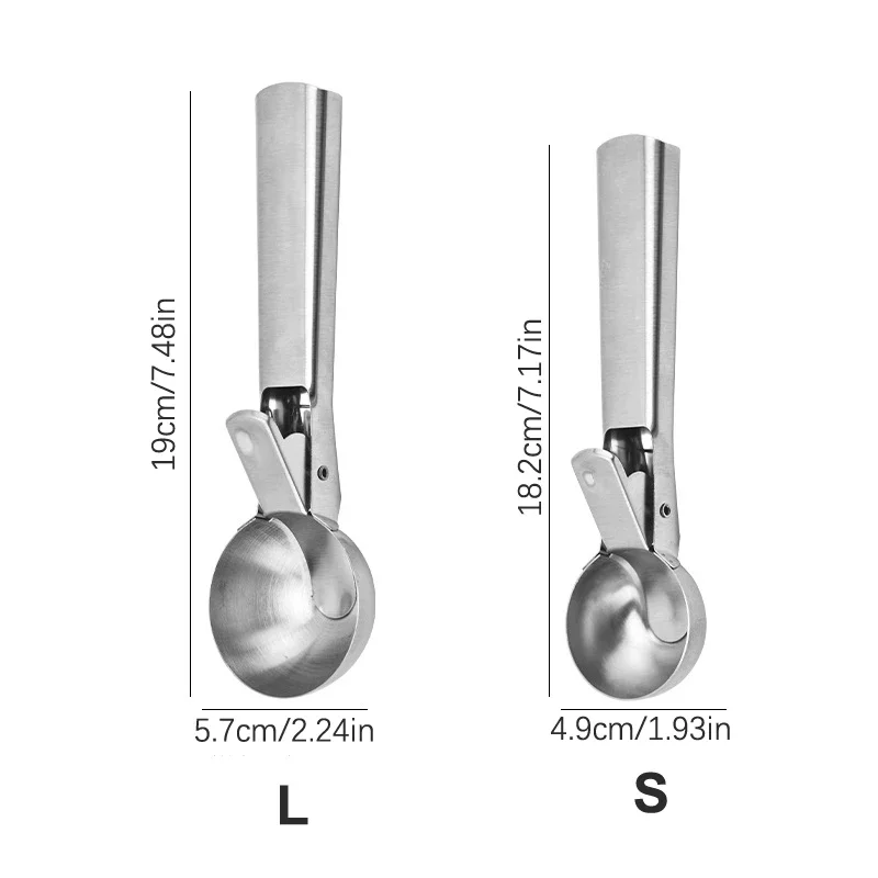 Stainless Steel Ball Digger Spoon Ice Cream Scoop Round Fruit Melon Baller Tool Watermelon Kitchen Gadget Household Utensil