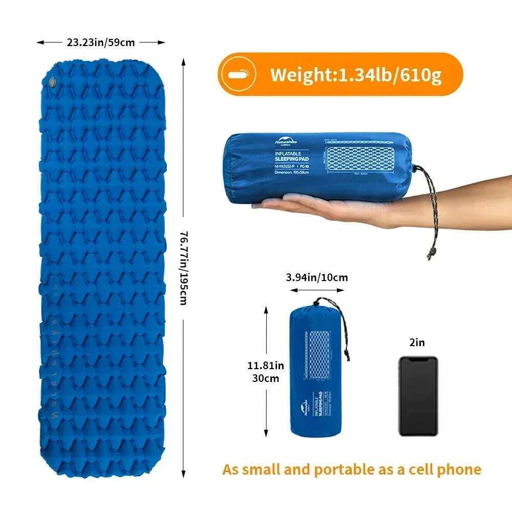 Naturehike nadmuchiwany materac Camping Air Ultralight odkryty karimata składane łóżko mata turystyczna para mata przenośna plaża