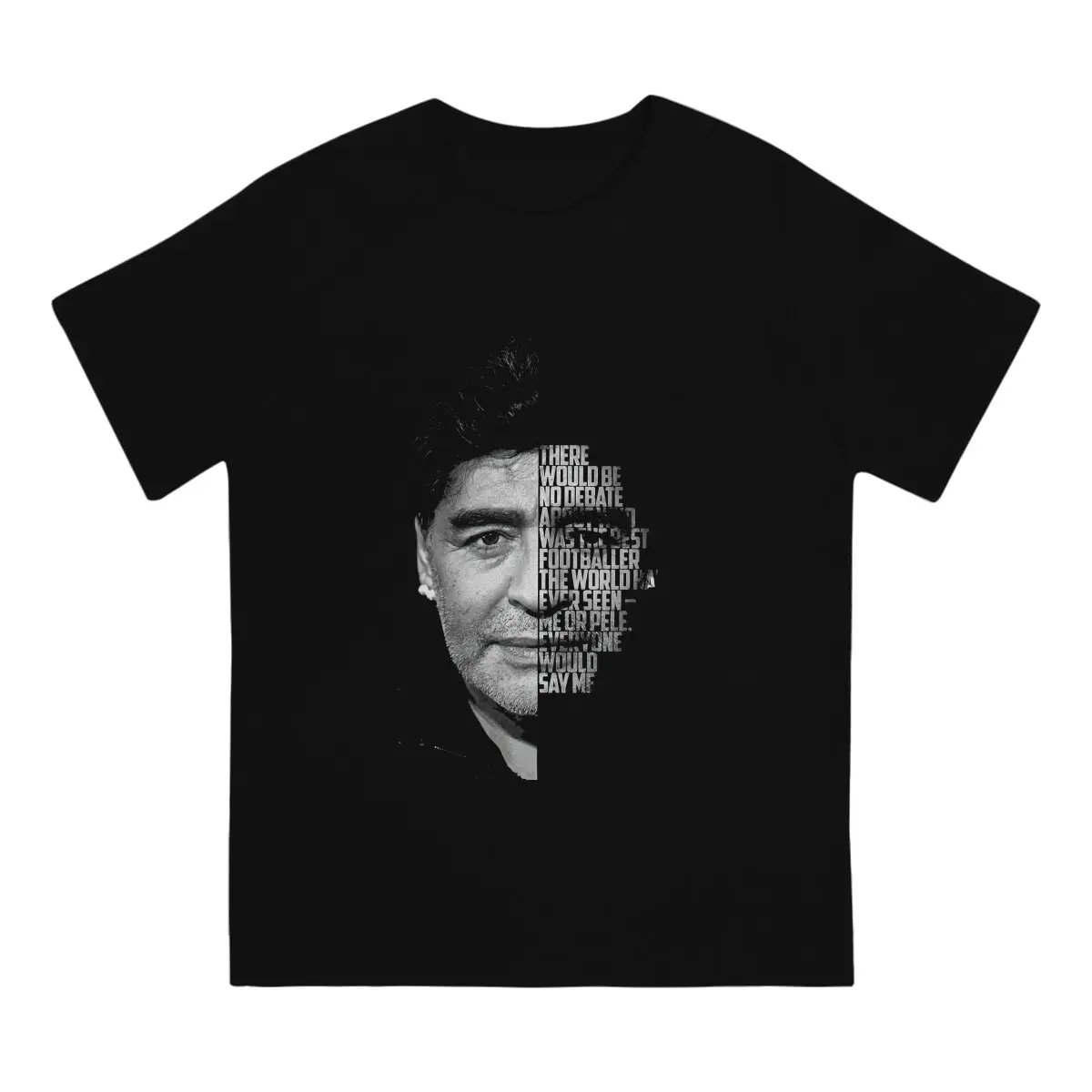 Diego Armando Maradona Quote  Man's TShirt Franco RIP Mourns Argentine Football Player Tops Fabric T Shirt Humor Gift Idea