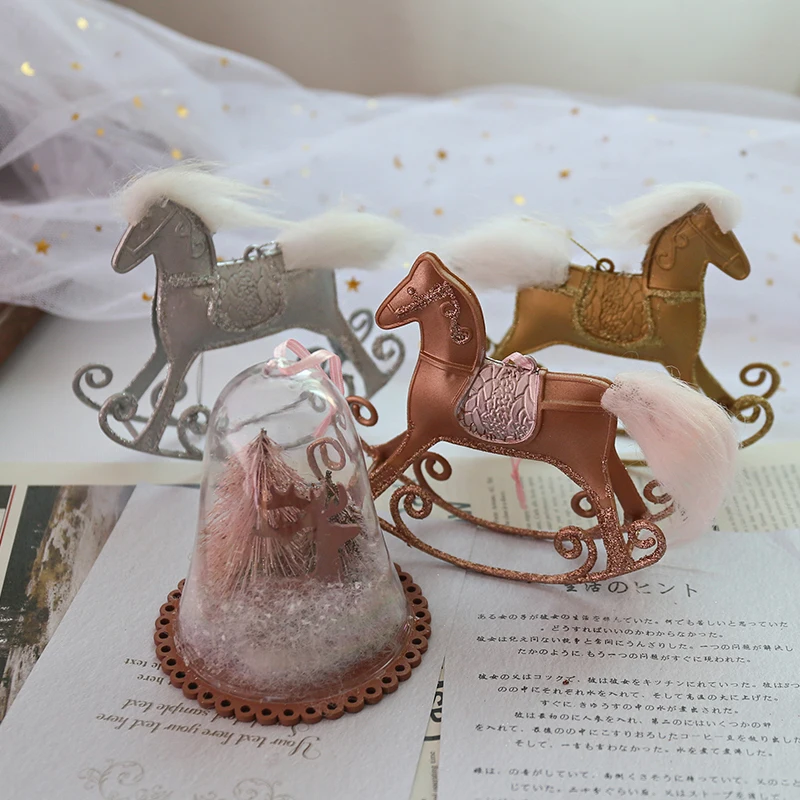 Christmas decoration small wooden horse ornaments