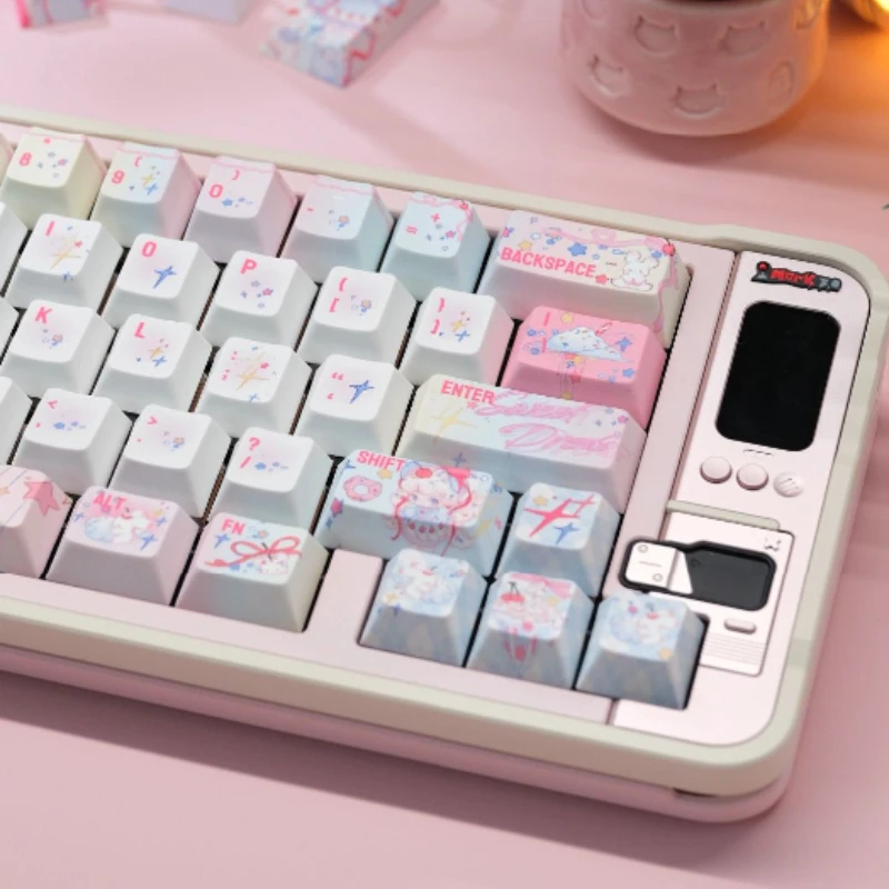 Dream Rabbit Theme Keycaps Set PBT Cherry Profile 143 Keys Custom Original Handmade Keycaps for Mechanical Keyboard Accessories