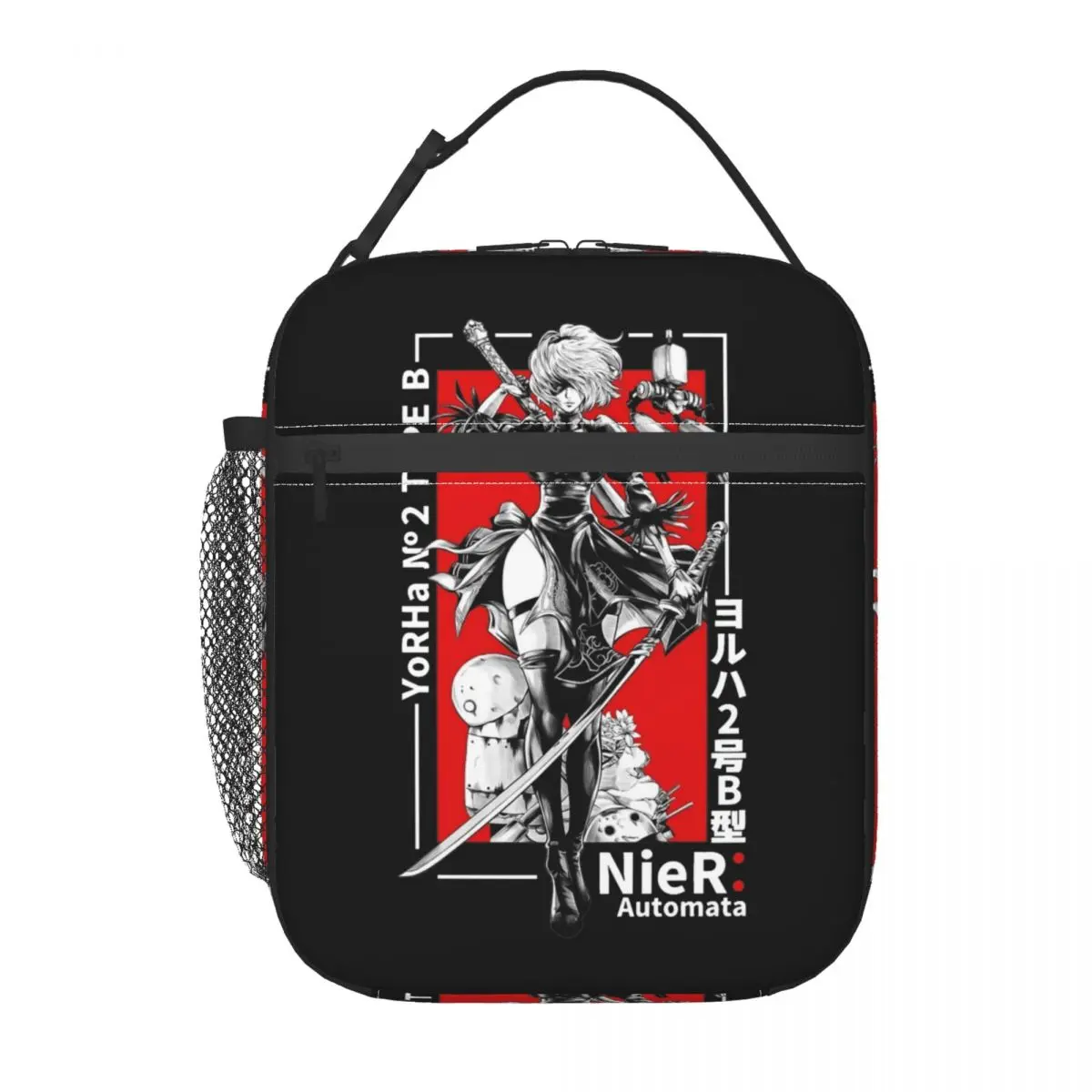 Nier Automata Cosplay Game Lunch Bag Isolado para Homens e Mulheres, Recipiente de Alimento, Portátil, Refrigerador Térmico, Lancheiras para Trabalho