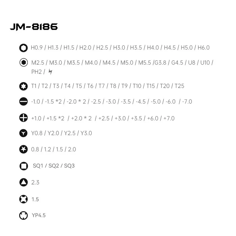 BIESUO 83-piece Screwdriver Set JM-8186 Mobile Game Machine Repair Tool Set Alloy Steel Screw Batch