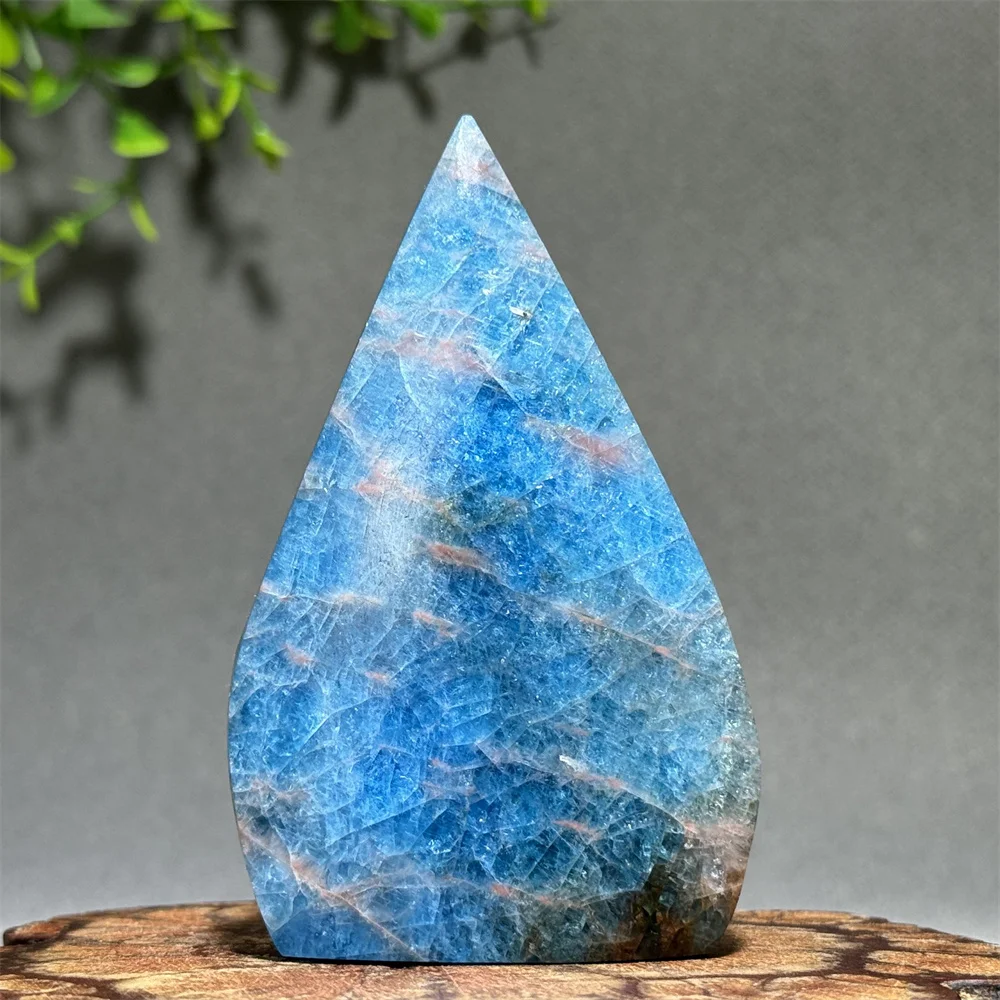 Natural Sapphire Blue Phosphorus Ash Free-Form Torch Home Collection Energy Decoration Gift Reiki Meditation Healing Gem