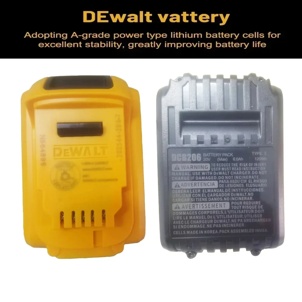 

Dewalt 20V 60V 5.0Ah rechargeable battery, BDC112 charger, original Dewalt 220V DCB206, DCB205, DCB200 tool power battery DCB609