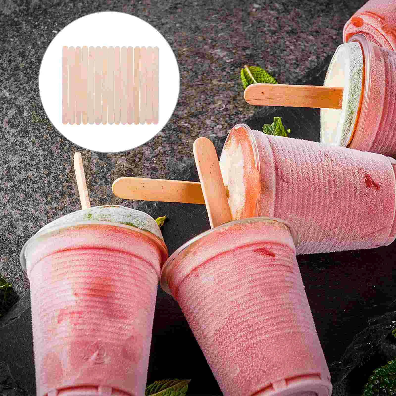 

100 Pcs Stirring Rod Cake Supplies Glue Sticks Wooden Crafting Props DIY for Ice Cream Tool Popsicle