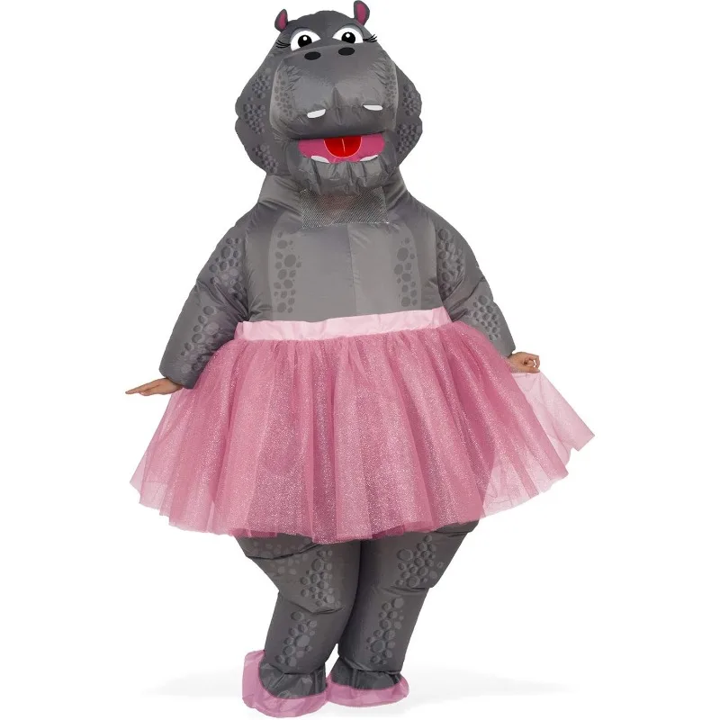 Erwachsenen-Tierkostüm Nilpferd Rosa und Grauer Anzug Halloween-Party Atmosphäre Requisiten Festival Bühnenkostüm
