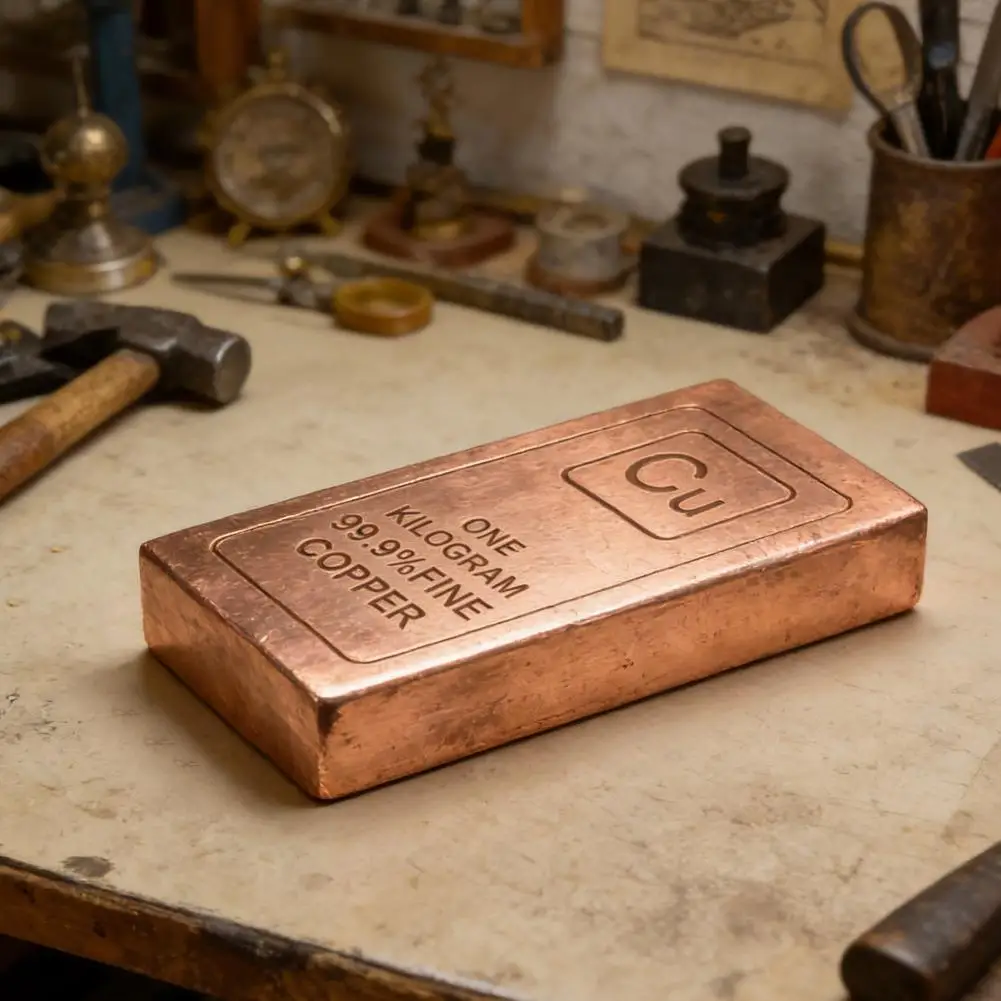 2026 Solid Copper Bar Collectible Ornament High Purity Copper Decorative Ingot Natural Copper Decor Table Display Ornament