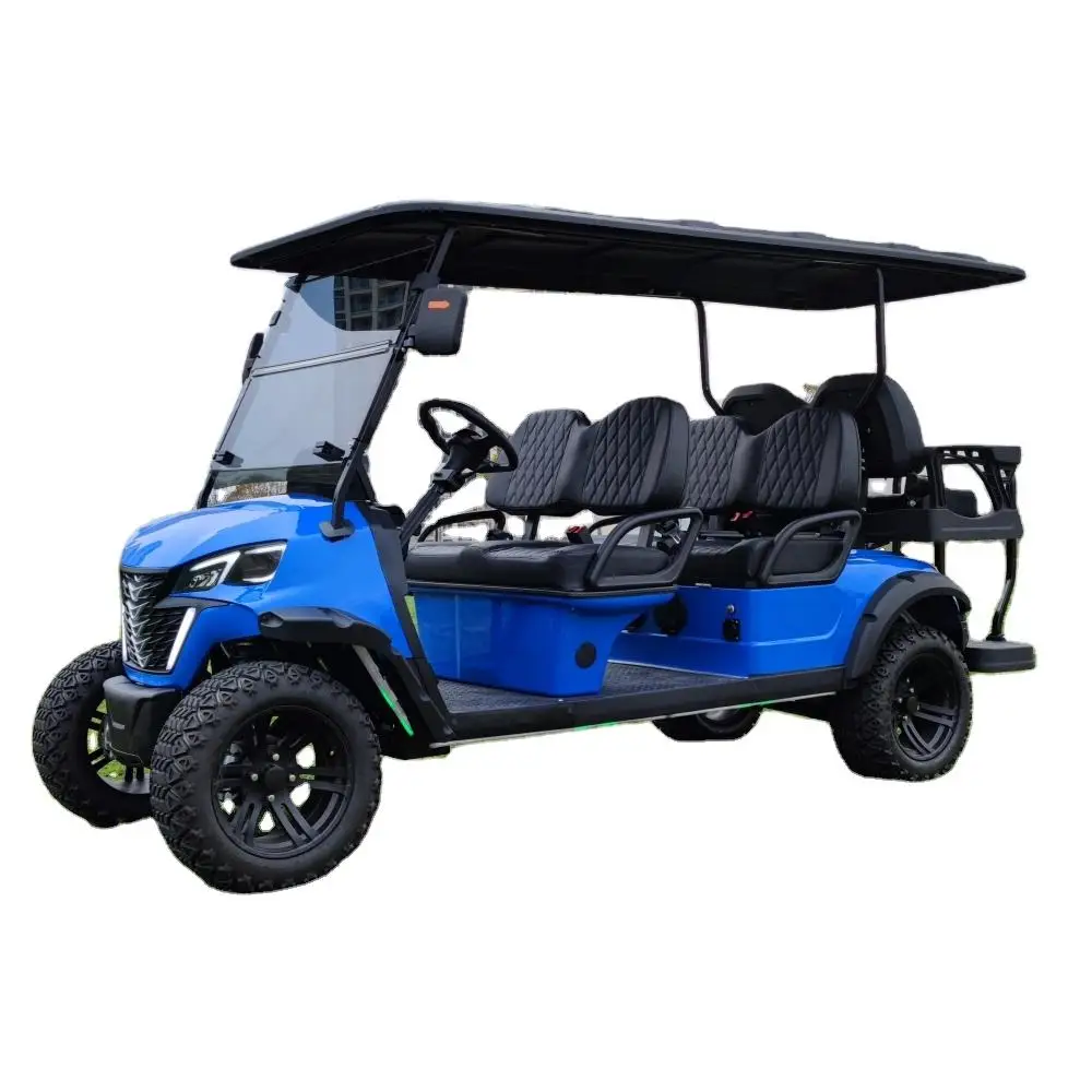 Street Legal Electric Lithium Battery Golf Cart 6 Seater 5000W Sightseeing Scooter 4 Wheel Solar Electric Golf Cart