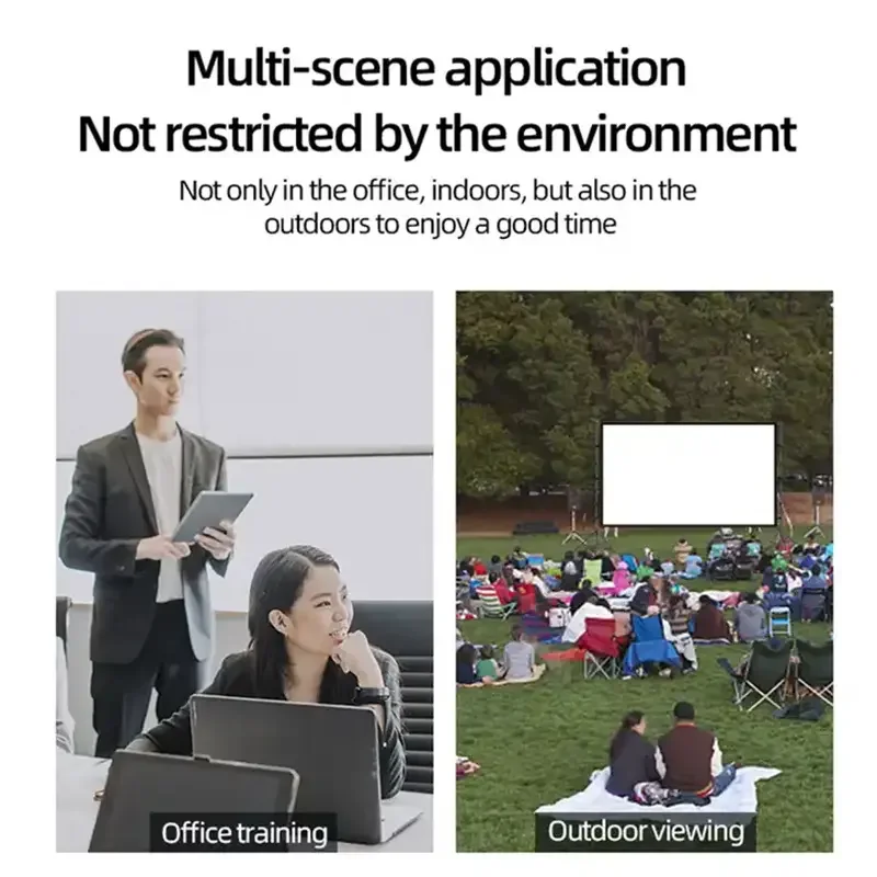 Projector Movie Screen Tripod, 100 120 150 Inch Quickfold Stand Projection Screen For Outdoor Theater Backyard Cinema - view 6