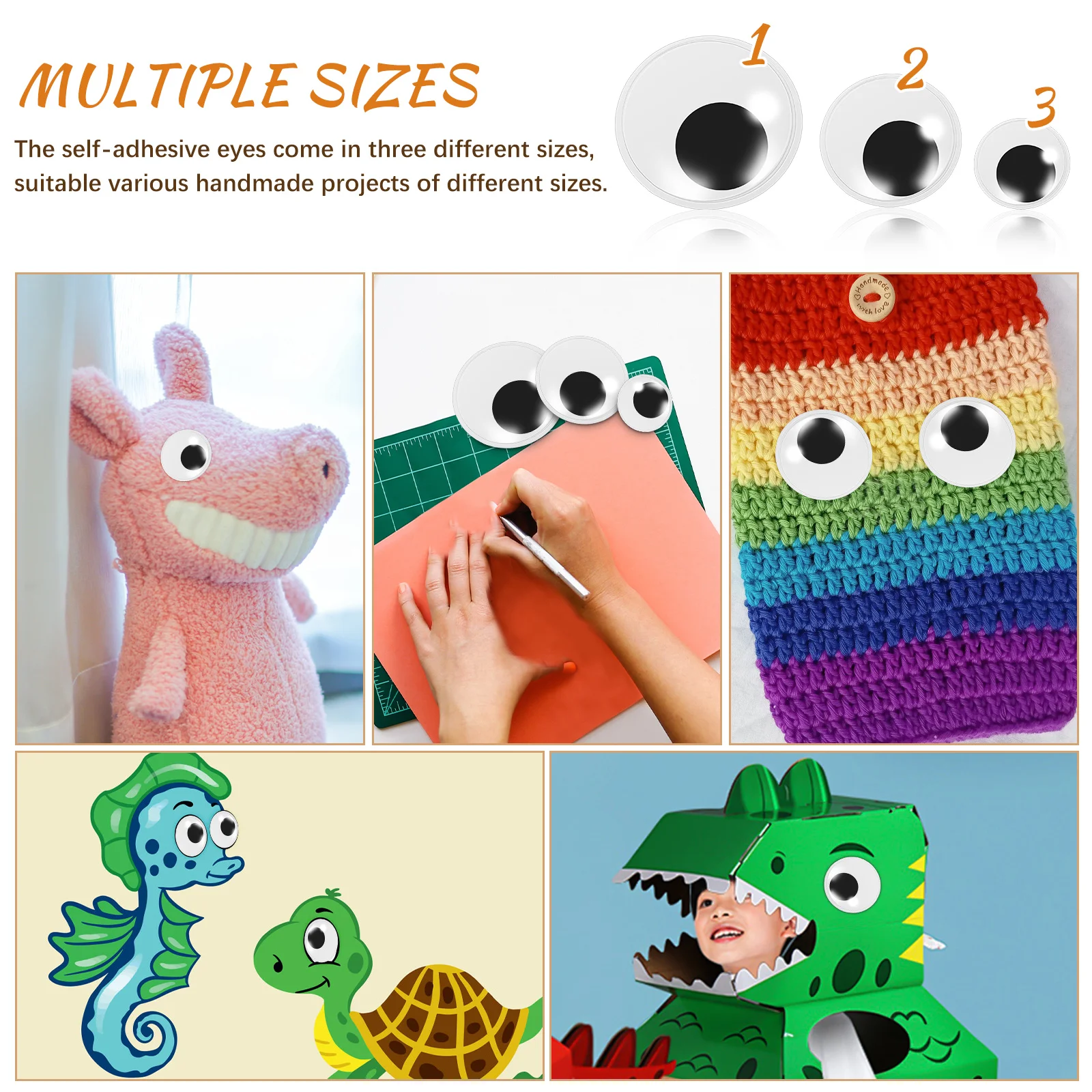 

Versatile Self Adhesive Craft Eyes Eyeballs Realistic Fake Eyes For Crochet Animal Projects