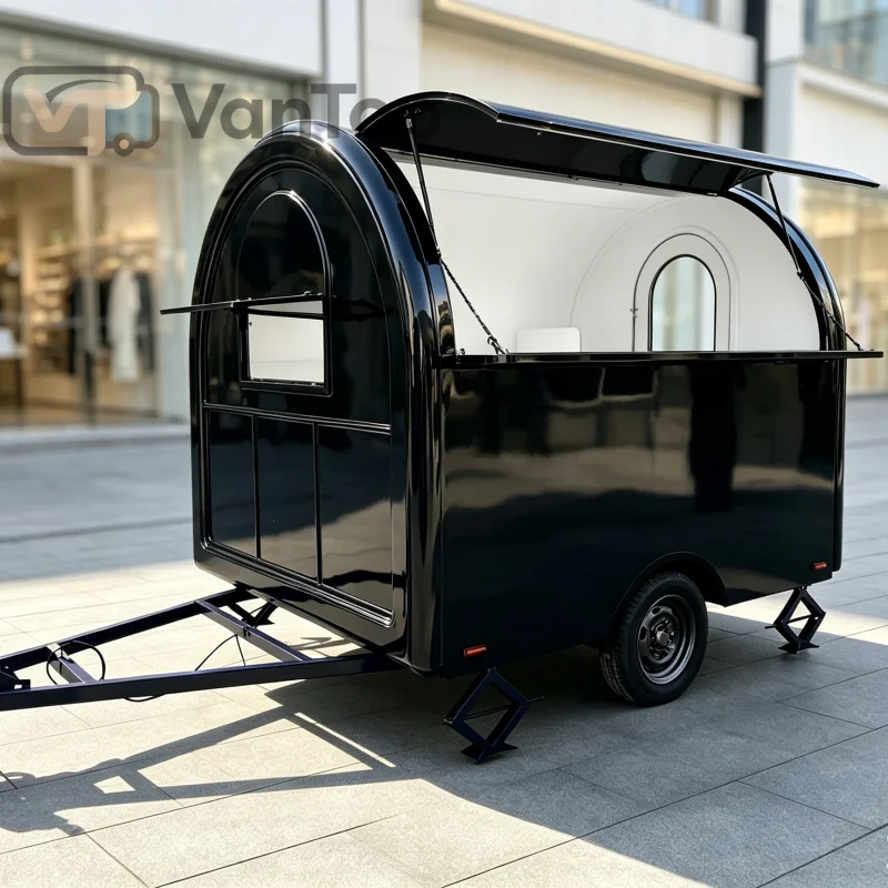 Mobile Custom Round Food Truck Cost-effective Fully Equipped Food Trailer Manufacturer with Kitchen Equipment