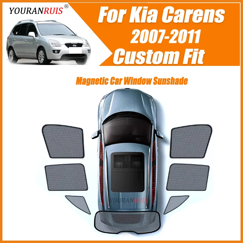

For Kia Carens 2007-2011 Car Side Window Sun Shade Curtain Summer Sun Protection Sunshade UV Magnetic Privacy Curtains