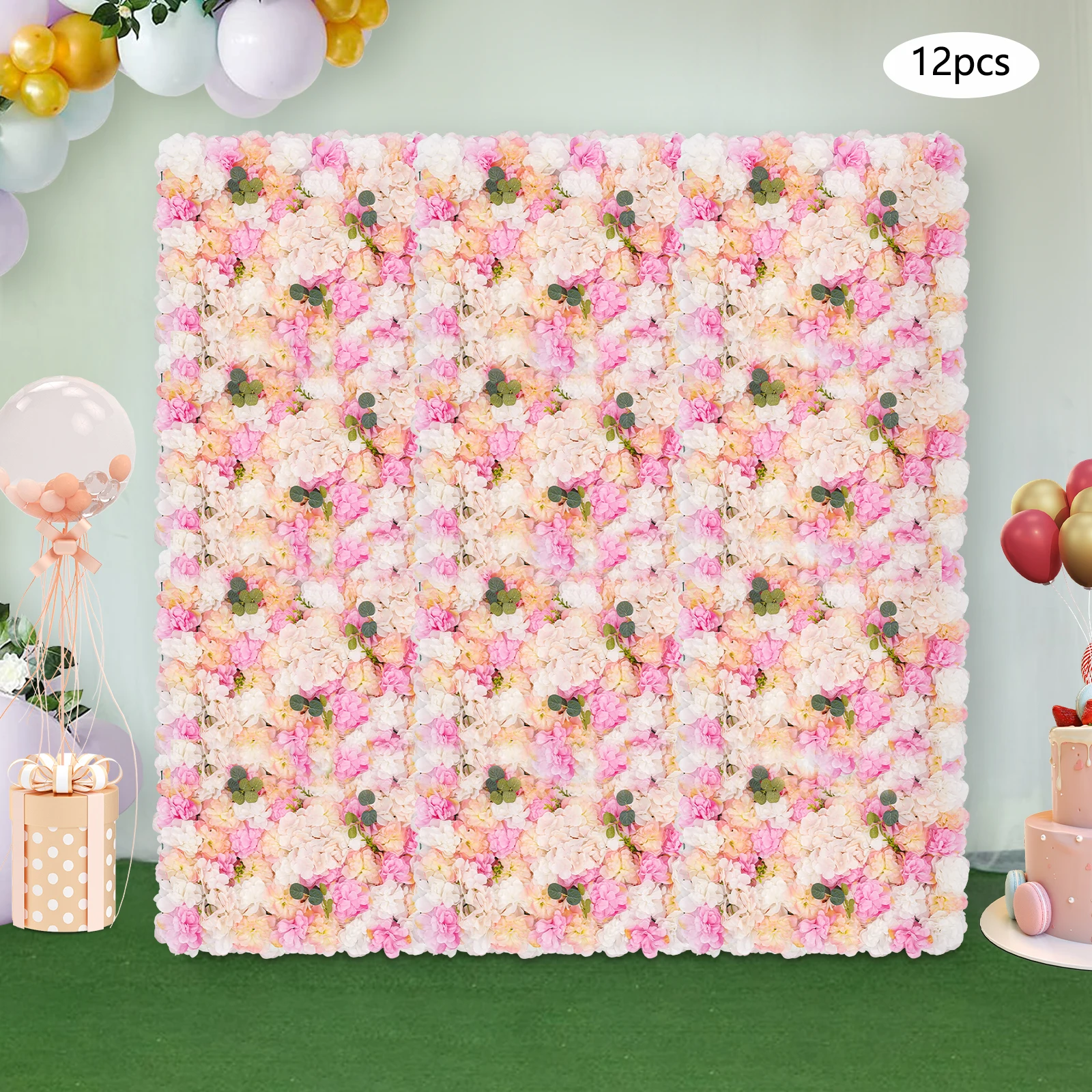 12 Pieces of Flower Wall Panels 40*60cm 3D Flower Wall Decoration Nail Flower Room, Home Office  Artificial Flowers