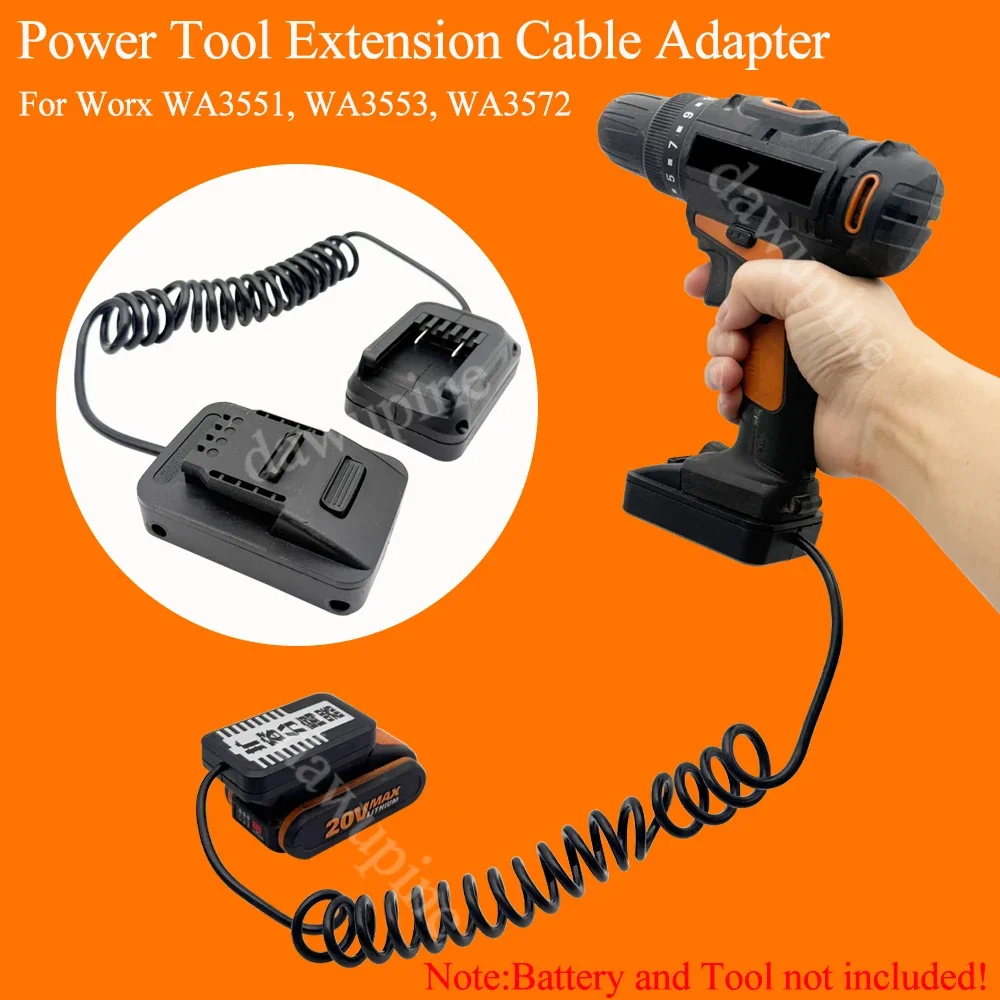 Battery Adapter Extended Line Connector Weight Reducer for Worx 20V 4 Pin Lithium Battery WA3551 for Worx 20V Power Tools