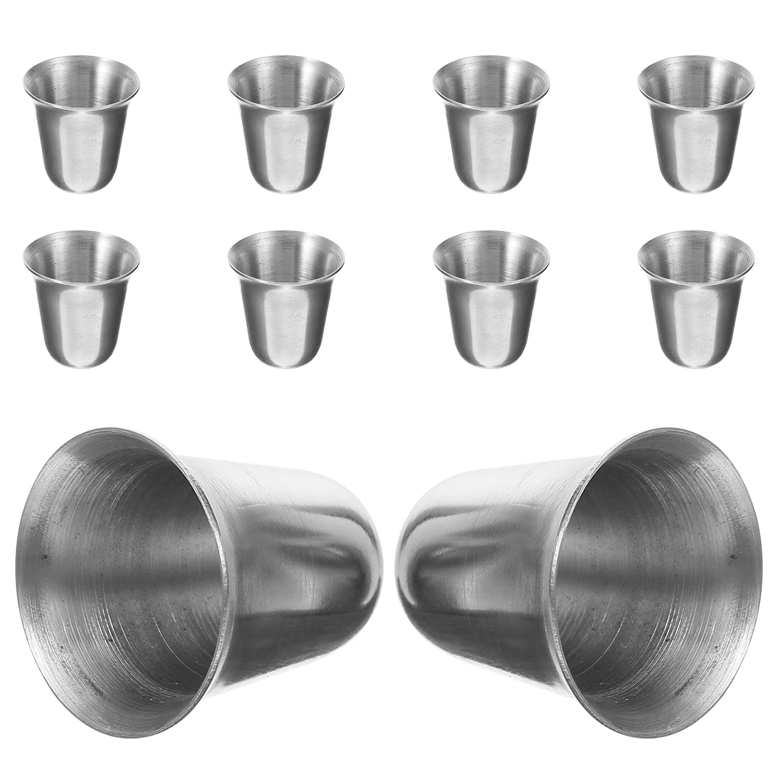 

10pcs Stainless Steel Communion Cups Stackable Reusable Portable Religious Drinking Mugs Silver Color 304 Material