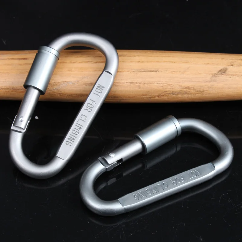 Carabiner Climbing 8cm Locking Type D Quickdraw Carabiner Buckle Buckle Hanging Aluminum Nut Backpack Buckle Keychain Hook