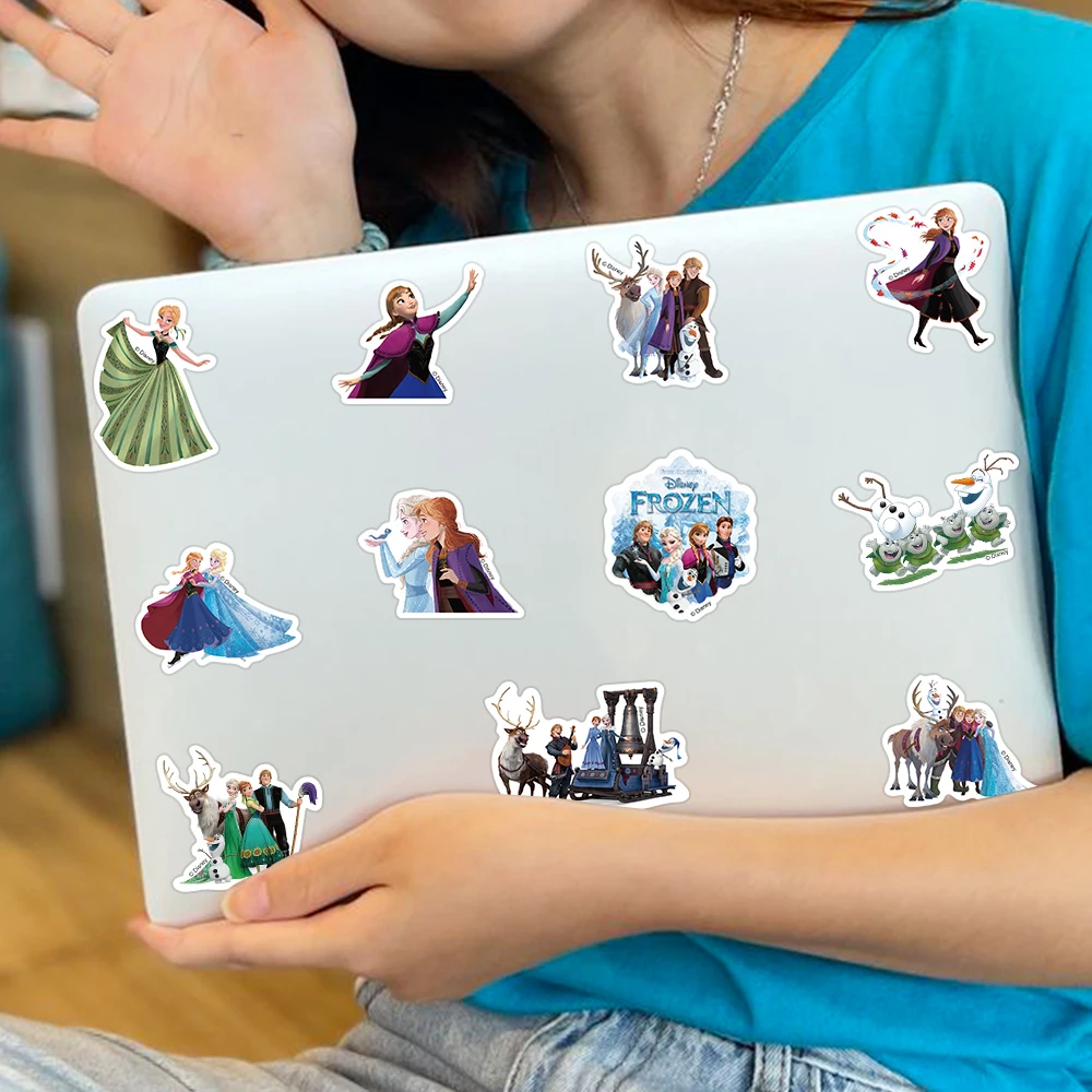 50pcs Disney Frozen Elsa Princess Stickers decalcomanie estetiche Graffiti per bambini Laptop bagagli Skateboard Scrapbook Sticker