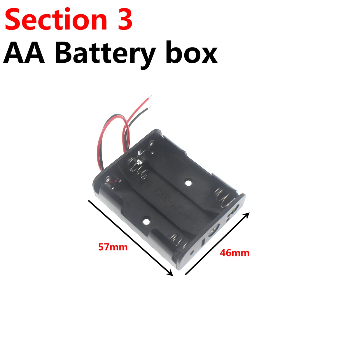 Imagem -05 - Caixa de Bateria Impermeável com Tampa e Interruptor Quatro Caixas aa com Interruptor Dipont Xh2.54 dc 1x 2x 3x 4x 6x 8x