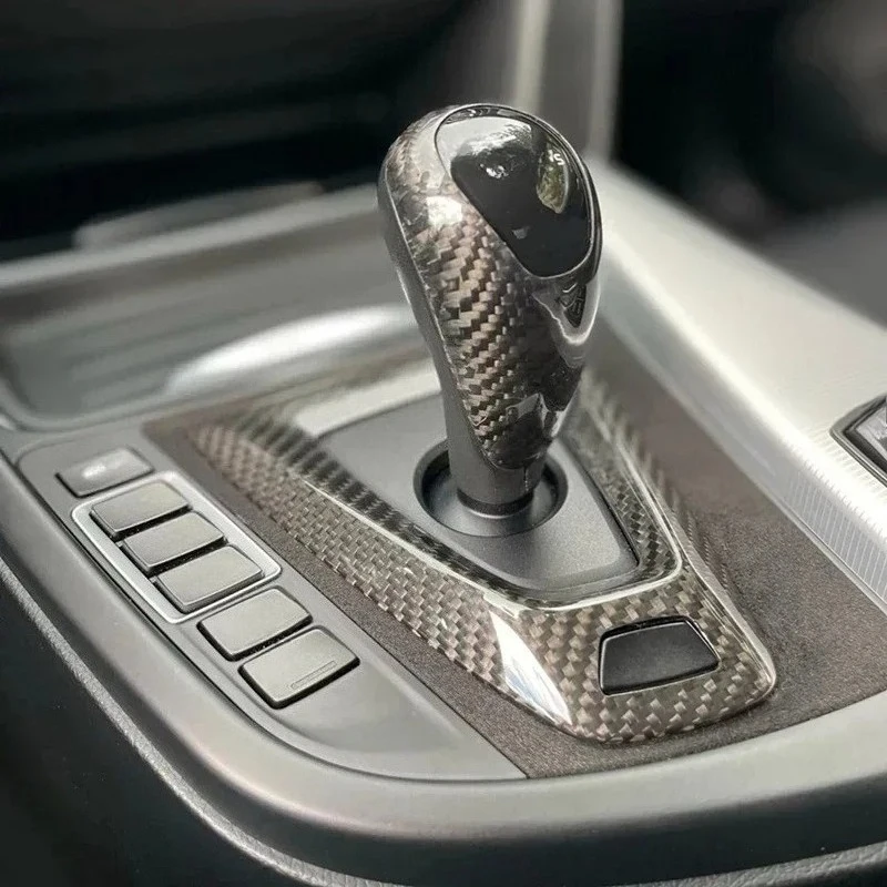 

For BMW M3 F80 M4 F82 F83 RHD Real Dry Carbon Fiber Center Console Shift Knob Panel Cover Interior Modification Accessories