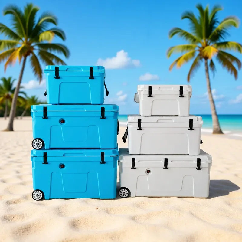 Rotational Molding Insulated Cooler Box Portable Ice Chest for Fishing Camping Car Travel Home Cold Chain Storage Large