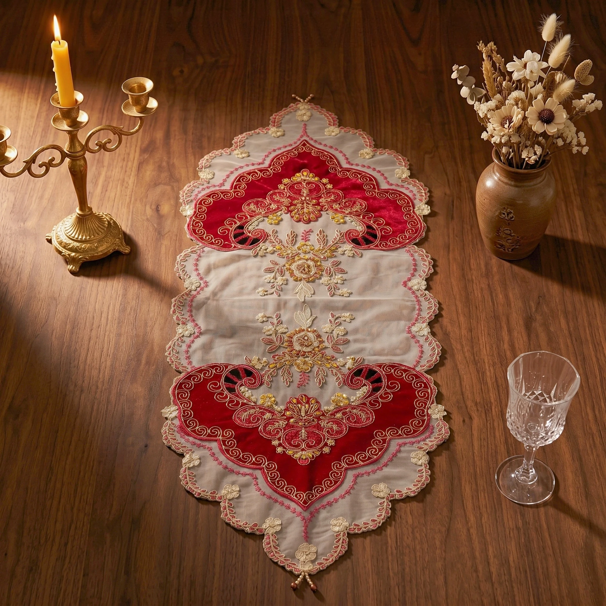 1 Stück 40x100cm Roter Samttis – Embroidery Xmas Designs Bewertung und Preis