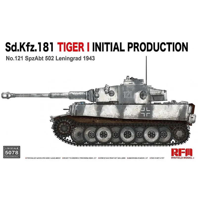 Ryefield 1/35  assembly model RM-5078 Sd.Kfz.181 Tiger I Initial Production -Tank Model Kit