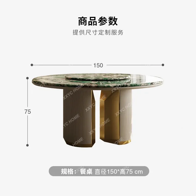 Jlight luxury dining table and chairs negotiation table marble luxury stone square round dining table