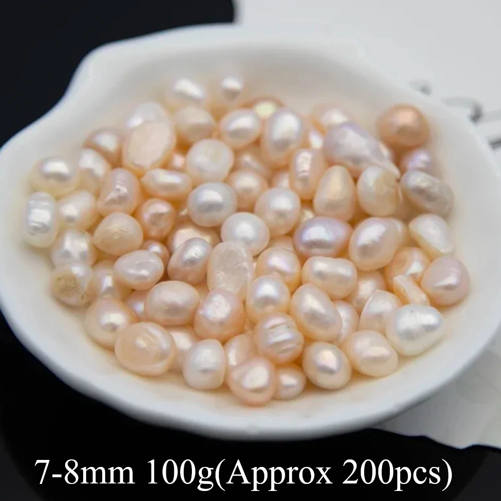 

7-8mm Natural Freshwater Pearls Beads Multicolor Non-drilled White Pink Purple for Jewelry Making Necklace Earrings Accessories