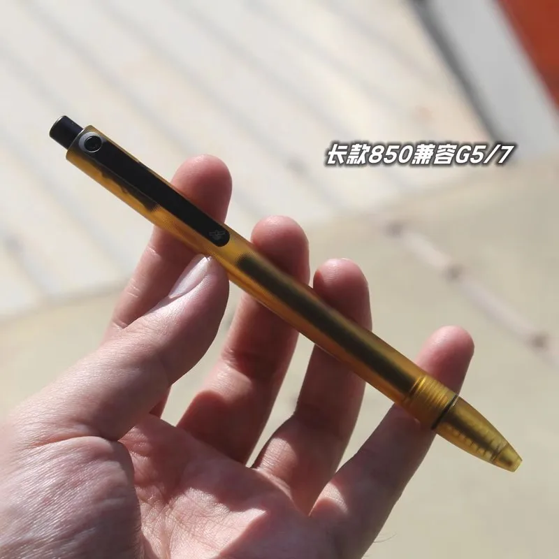 1PC EDC ULTEM Made Pen with Titanium Pocket Clip EDC PEI Ball Point Pen for Office Signature Wring Gift Pen