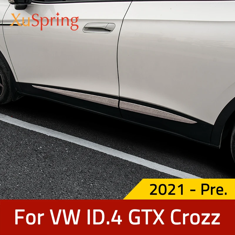 

Car Door Body Side Protector Trim Cover Strips Decoration Garnish Styling For VW ID.4 ID4 ID 4 GTX Crozz 2021 2022 2023