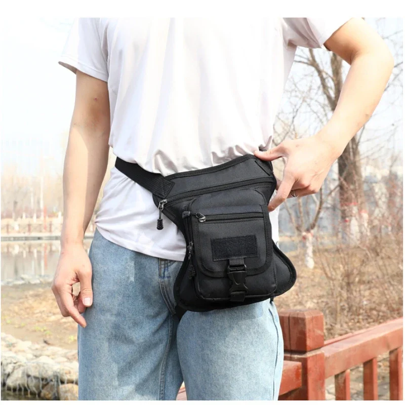 New Motorcycle Drop Leg Bag Camouflage Waterproof Waist Bag Outdoor Multifunctional Travel Hiking Portable Motorcycle Leg Bag