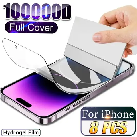 8PCS For iPhone 17 16 15 14 Air Pro Max Screen Protector iPhone 13 12 Mini 11 iphone14 Plus 8 X R S XS XR SE Full Cover Tpu Film