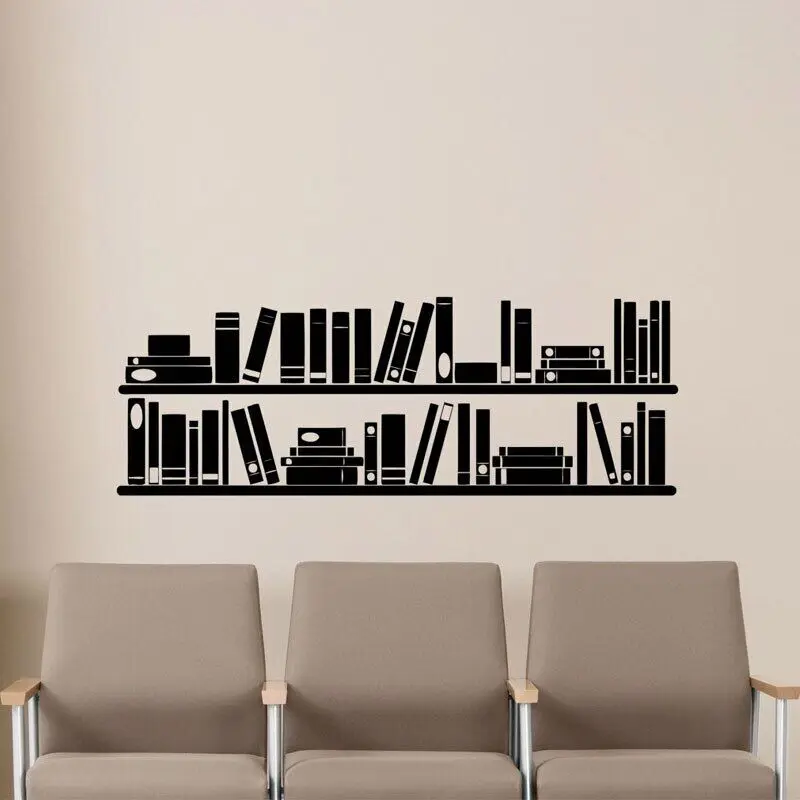 Książki półka na książki na ścianę, winyl naklejka czytelnia biblioteka szkolna sala lekcyjna naklejka biuro do domu dziecko pokój Mural do pokoju dziecęcego plakat 3 r011