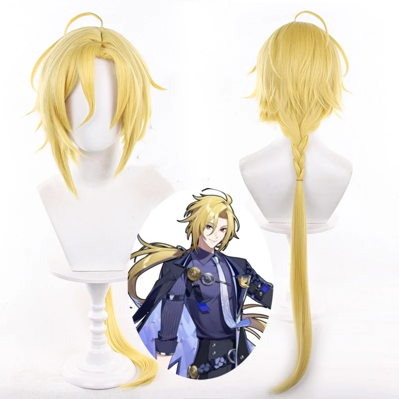 

Zenless Zone Zero Hugo Cosplay Wig Long Blond Hair Mockingbird Hugo Vlad Ravenlock Halloween Heat-resistant Fiber Hair + Wig Cap