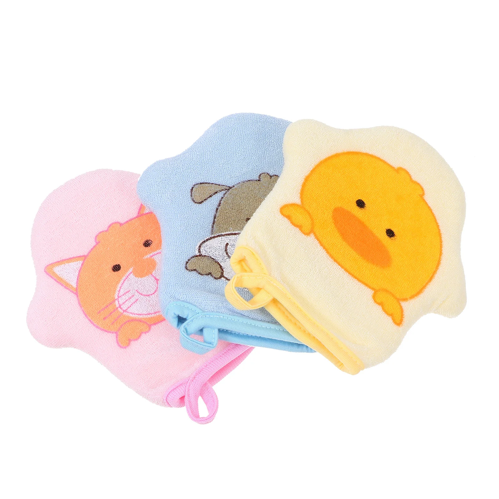 

3Pcs Baby Bath Gloves Adorable Shapes Rich Bubbles Gentle Scrubbing Kids Shower Supplies Children Bath Gloves Shower Supplies