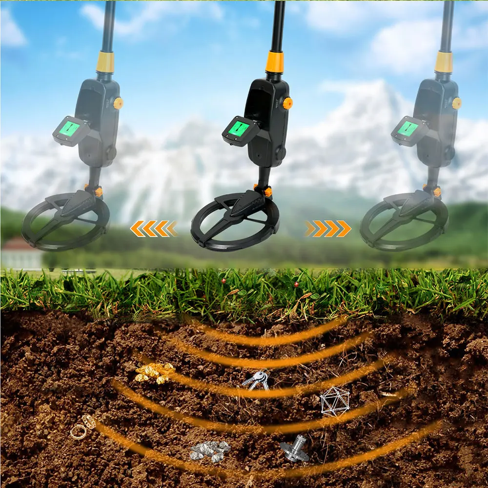 7.4 Inch Waterproof Kid Metal Detectors Gold Detector Lightweight Search Coil (24"-35") Adjustable Metal Detector for Junior