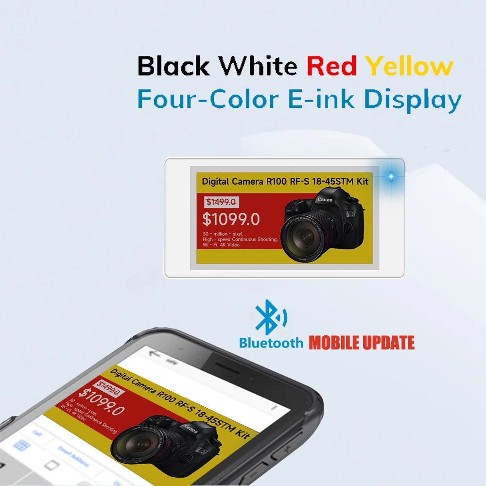 

4 Color 2.7 inches Mobile Update Digital Display Electronic Shelf Label Eink Display Epaper ESL for Retail Store