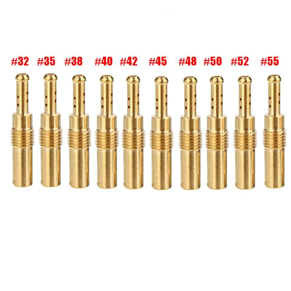 10pcs Carburetor Main/Pilot Jet Vice Injector Nozzle For PWK PWM PE PD PJ FCR-MX CV CVK CRS Motorcycle Carburetor Jets