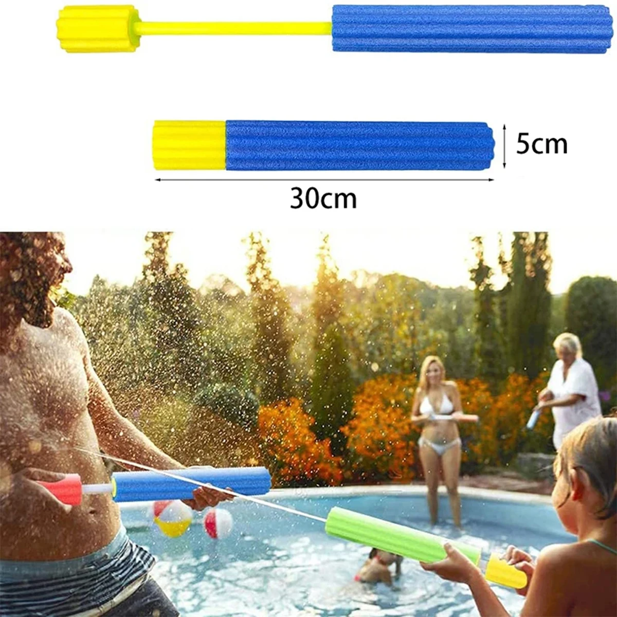 Summer Water Gun Toy Pearl Cotton Water Cannon Eva Suction Water Gun Plum Blossom Water Cannon Pool Toy Children\'s Outdoor Toy