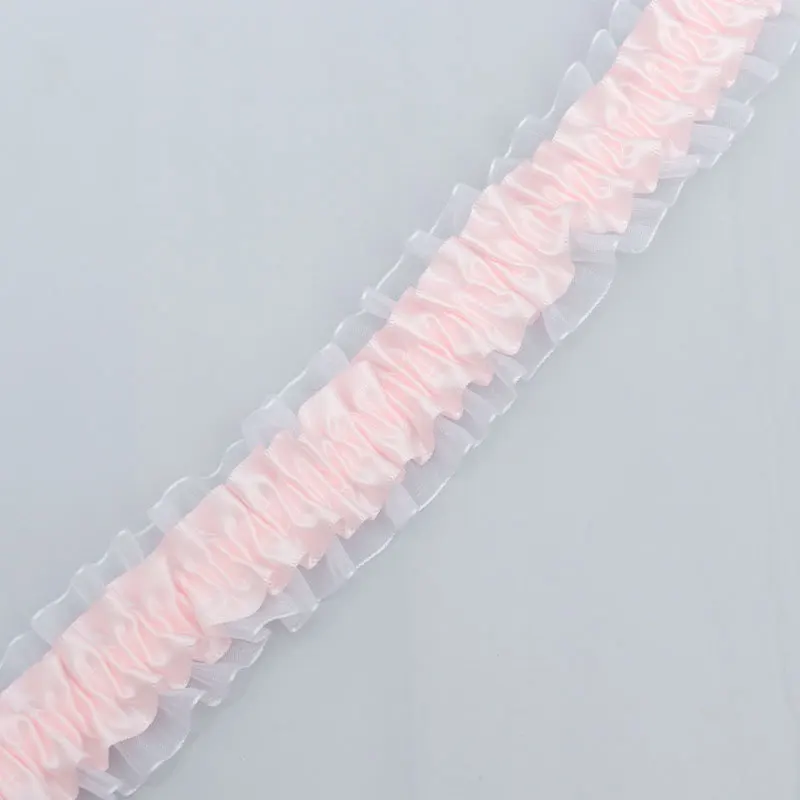 20 Yards Polyesterband, 38 mm Breite, für DIY-Bastelarbeiten, Kleidung, dekorative Spitzenbänder, Bekleidungszubehör, elastisches Rüschenband – Detail 5