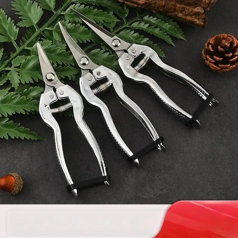 Stainless Steel Pruning Shears Sharp Precision Blades Non-slip Handles Perfect for Small Shrub Hedge Trimming Work