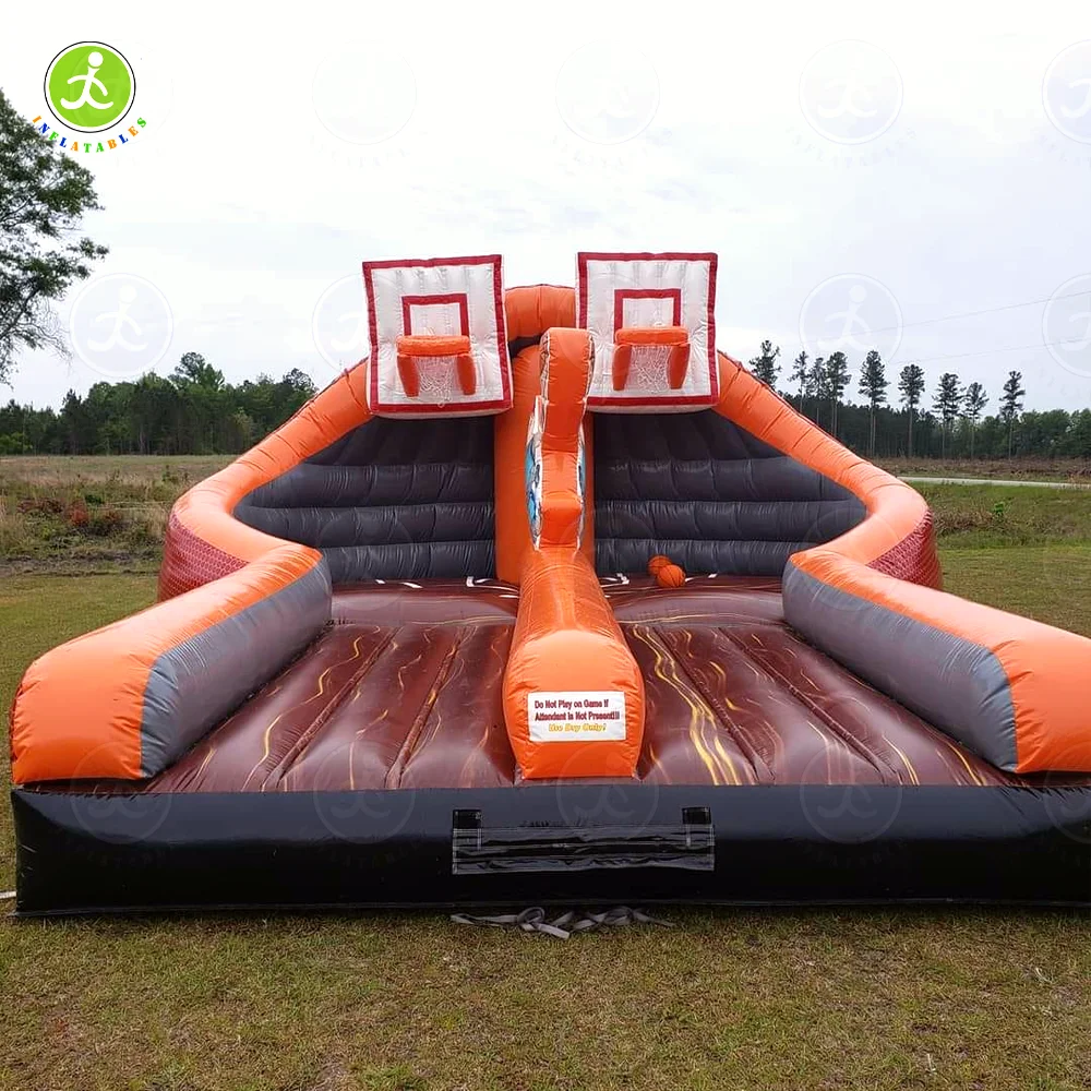 Giant Inflatable Air Cushion Basketball Game PVC Basketball Stand Dunk Shooting Various Basketball Playing Methods, Indoor and O