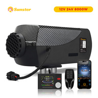 12V 24V 8KW Diesel Air Heater Parking Heater Low noise Night Heater with LCD Switch Bluetooth APP Control For RV Car Truck Home