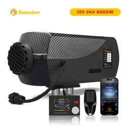 12V 24V 8KW Diesel Air Heater Parking Heater Low noise Night Heater with LCD Switch Bluetooth APP Control For RV Car Truck Home