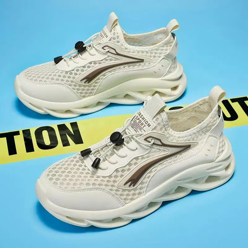 

Мужская летняя новая повседневная спортивная обувь с сетчатой полой подошвой, нескользящая дышащая уличная походная обувь без шнуровки, обувь для прогулок