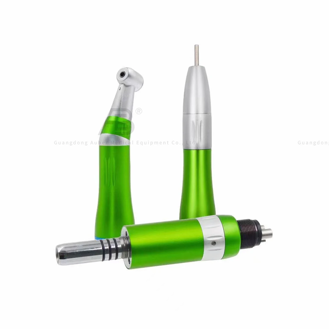 Low Speed Handpiece Kit Air Turbine Straight Contra Angle Air Motor Inner Water Spray 2/4Holes Turbine Handpiece colorful